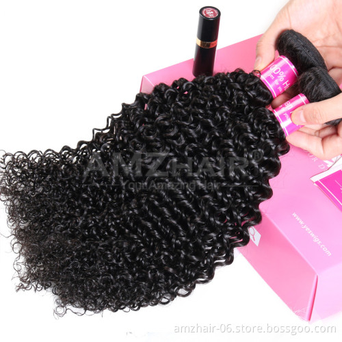 Kinky Curly Double Weft Human Hair Extension Bundles Cheap Wholesale Price 10A Brazilian Cuticle Aligned Virgin Remy Human Hair